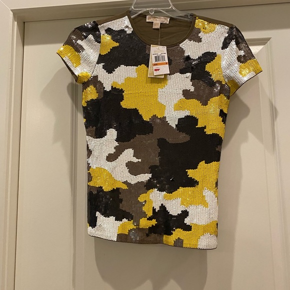 Michael Kors SS top sequin design with cotton back. SizeS NWT - Picture 2 of 4